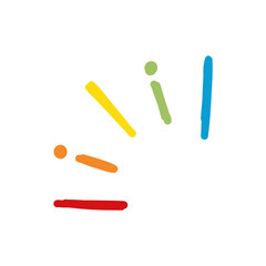 Hand drawn colorful rays