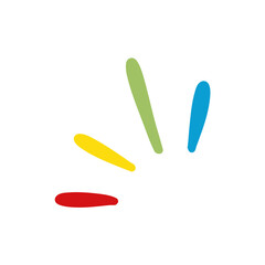 Hand drawn colorful rays