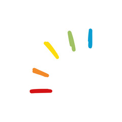 Hand drawn colorful rays