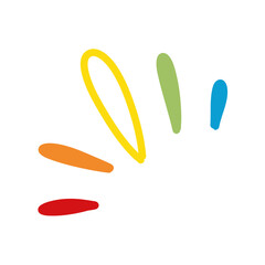 Hand drawn colorful rays