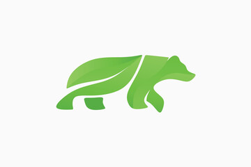 bear leaf logo design