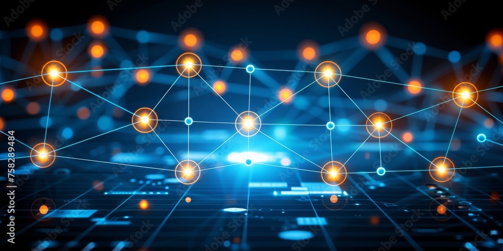 Poster Network Nexus: An Intricate Web of Digital Connections Highlighting the Interconnectedness of Modern Technology, Generative AI
