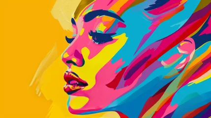 Poster Vibrant Pop Art Female Profile for International Women's Day © Jardel Bassi