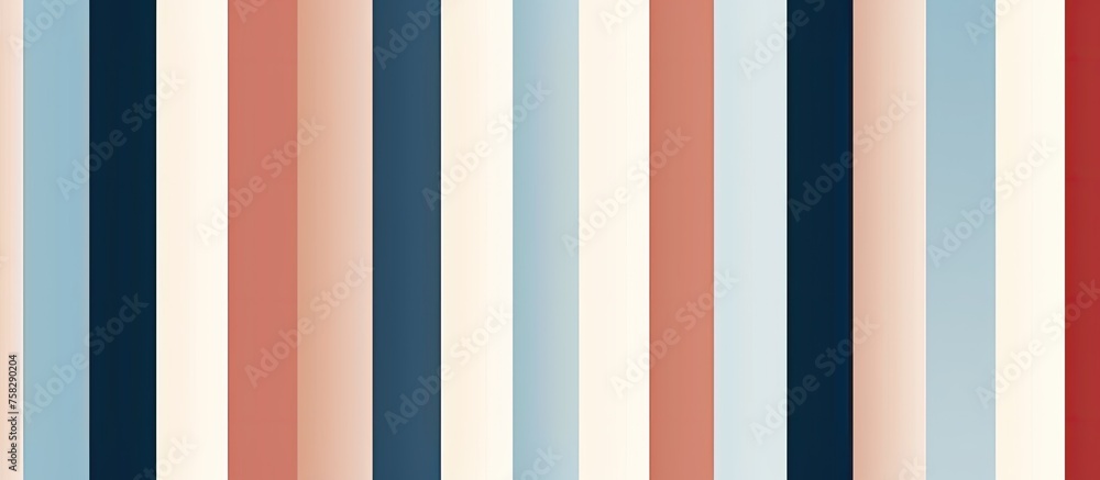 Poster an artful design featuring a seamless pattern of parallel red, white, and electric blue stripes on a