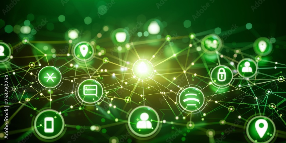 Poster Network Nexus: An Intricate Web of Digital Connections Highlighting the Interconnectedness of Modern Technology, Generative AI