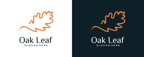 creative oak leaf logo vector design