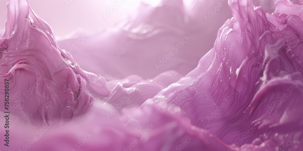 Poster Pink Serenity: A Fluid Abstract Texture That Flows Like Silk, Encapsulating Grace and Elegance in Motion, Generative AI