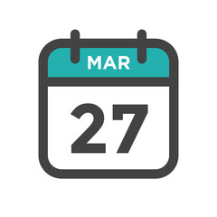 March 27 Calendar Day or Calender Date for Deadlines or Appointment