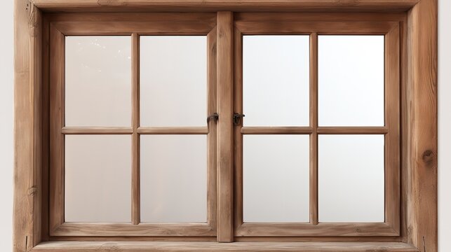 Wooden Window Cut-Out: Photorealistic White (8K)

