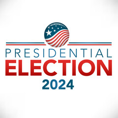 Voting 2024 Icon with Vote, Government, and Patriotic Symbolism and Colors