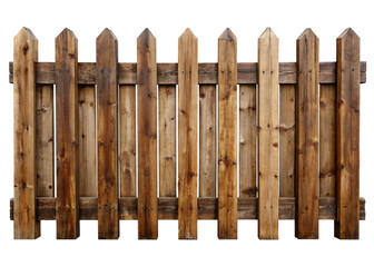 Realistic Detailed 3d Render of Wooden fence. isolated on transparent background.