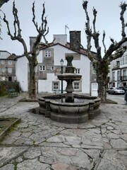 Obraz premium Fuente de San Roque en Santiago de Compostela, Galicia