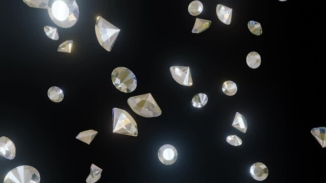 4K Diamonds Rain Falling Down Glamour Overlay Loop Animation. alpha mov . Presentation, Christms Greetings Holidays Celebration, Magic Particles, New Year, Fashion, Luxury, Success, Celebration
