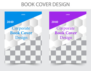 Modern and creative corporate book cover design template with mockup.
