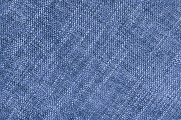 Coarse weave jacquard fabric texture background, blue cloth texture. Textile background, furniture...