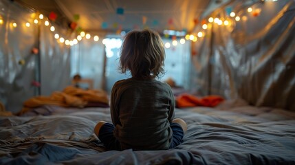 Naked Woman Sitting on Bed by Window