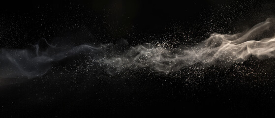 A mystical image showing a soft, smoke-like flow with shining particles, suggesting a sense of gentle motion