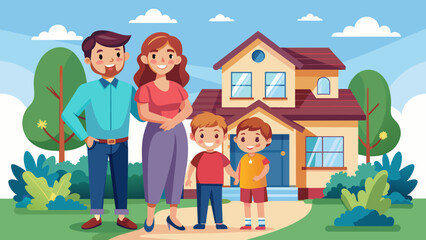 Obraz na płótnie Canvas Happy family vector illustration