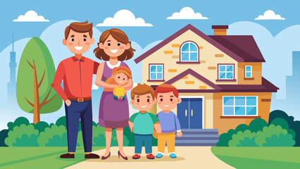 Obraz na płótnie Canvas Happy family vector illustration