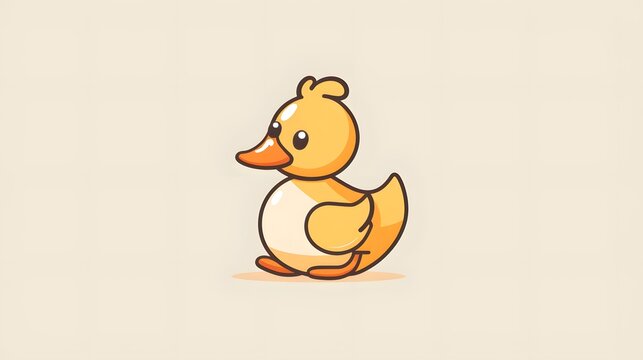 cute duck logo animal
