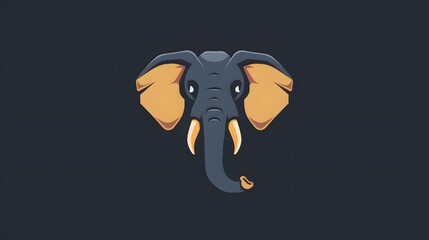 cute elephant logo animal
