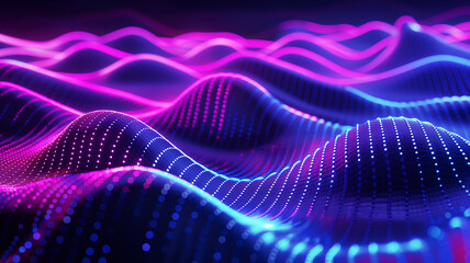 abstract neon background with waves