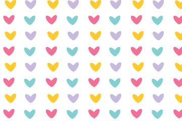 Seamless background with colorful hearts