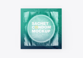 Square Condom Packaging Mockup