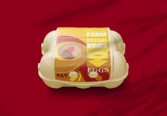 6 Eggs Carton Safe Pack Mockup