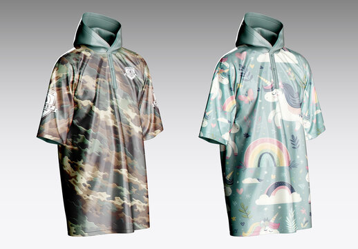 Poncho Raincoat Mockup
