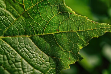 Vibrant Green Leaf Texture Background: Nature's Lush Foliage Close-up