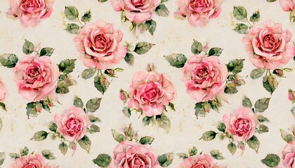 Tapeta z różowymi różami - obrazy, fototapety, plakaty