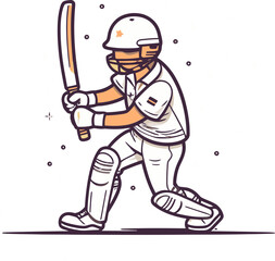 Iconic Cricket Player Symbolic Gesture Vector Design