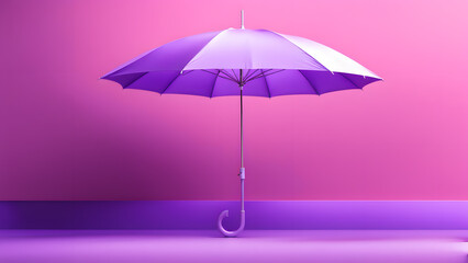 3D Purple Umbrella Providing Coverage for Home and Travel Insurance Providers