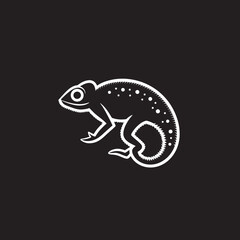Chromatic Camo: Dark Chameleon Icon Emblem Stealthy Sleuth: Black Chameleon Silhouette Design