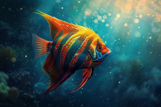 A colorful fish swimming in the ocean