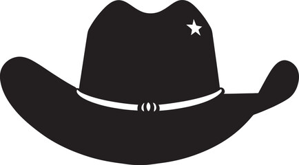 "Sartorial Sage: Cowboy Hat Icon in Sleek Black Logo Vector" "Iconic Indulgence: Cowboy Hat Vector Black Logo for Urban Cowboys"