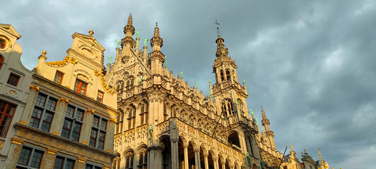 The Grand Place square in Brussels, the capital of Belgium, famous historical landmark