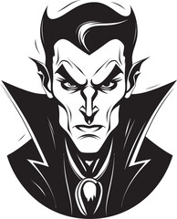 Veins of Night: Sinister Vampire Icon in Enigmatic Design Twilight's Kiss: Menacing Vampire Vector Crest in Black Majesty