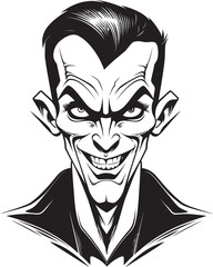 Ominous Vampire Crest: Chilling Black Design Stygian Vampire Mark: Shadowy Vector Symbol