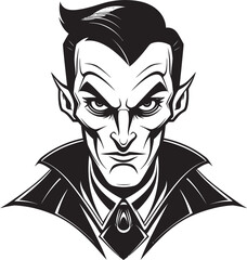 Visceral Vampire Emblem: Malevolent Black Logo Ethereal Vampire Insignia: Transcendent Vector Icon