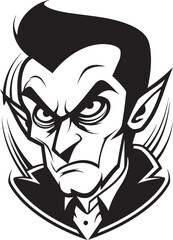 Darkened Vampire Heraldry: Twilight Vector Symbol Visceral Vampire Emblem: Malevolent Black Logo