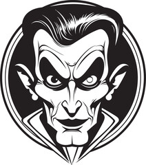 Sinuous Vampire Seal: Ominous Black Icon Ephemeral Vampire Badge: Transcendent Vector Insignia