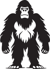 "Sasquatch Serenade: Playful Fullbody Bigfoot Icon" "Friendly Forest Friend: Charming Bigfoot Vector Logo"