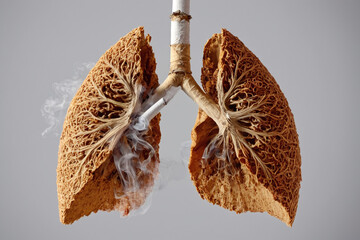 Lung and smoke bad habit and lung cancer issue - obrazy, fototapety, plakaty