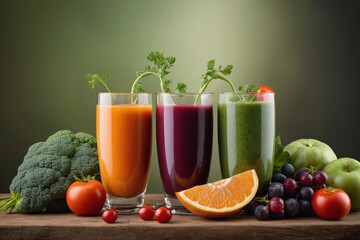 Heap of various fruit and vegetables drink - 758312471