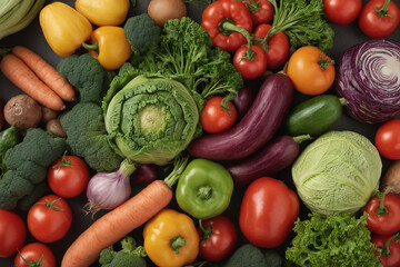 Heap of various raw vegetables