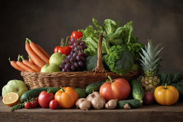 Heap of various raw vegetables - 758312699