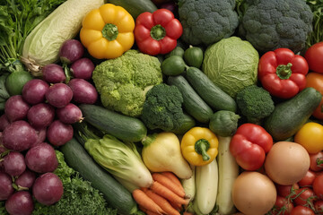 Heap of various raw vegetables - 758312833