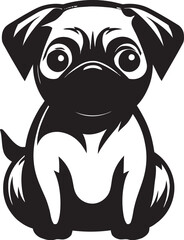 Pug Legacy: Classic Black Logo Vector Pug Tradition: Timeless Iconic Vector Design